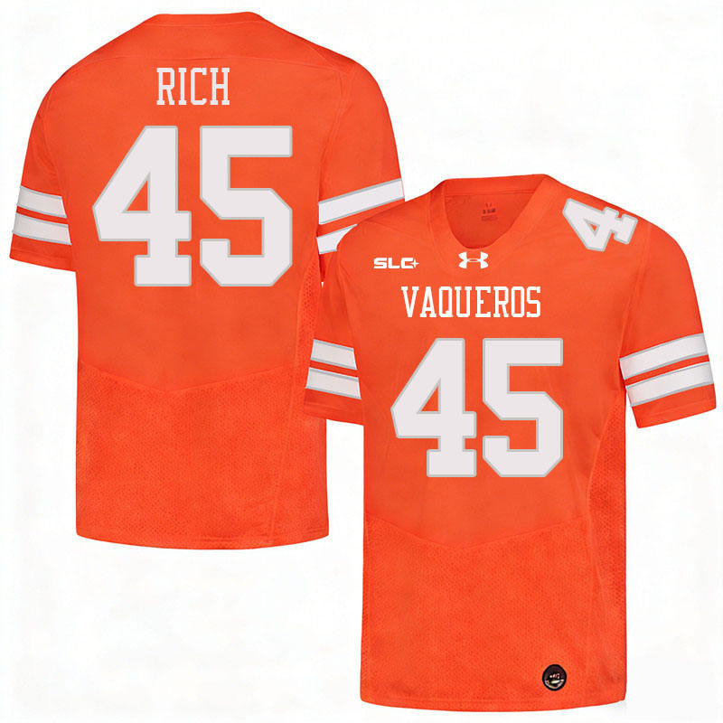 UT Rio Grande Valley Vaqueros #45 Spencer Rich College Football Jerseys,Uniforms-Orange